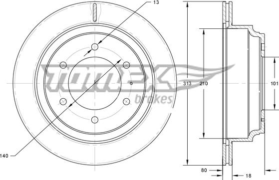 TOMEX brakes TX 73-70 - Тормозной диск autosila-amz.com