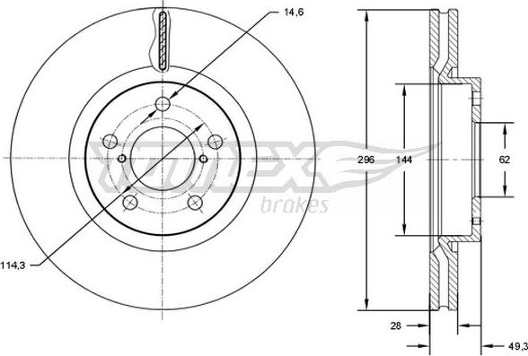 TOMEX brakes TX 72-94 - Тормозной диск autosila-amz.com