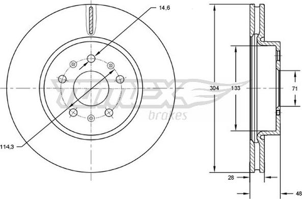 TOMEX brakes TX 72-93 - Тормозной диск autosila-amz.com