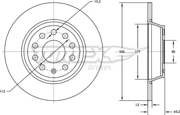 TOMEX brakes TX 72-92 - Тормозной диск autosila-amz.com