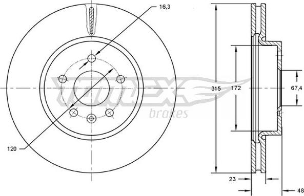 TOMEX brakes TX 72-97 - Тормозной диск autosila-amz.com