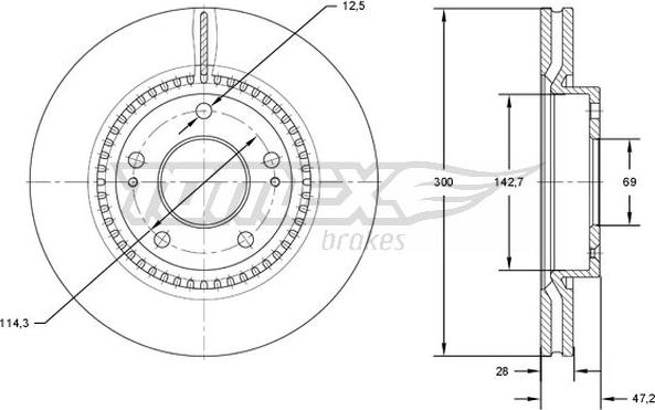 TOMEX brakes TX 72-47 - Тормозной диск autosila-amz.com