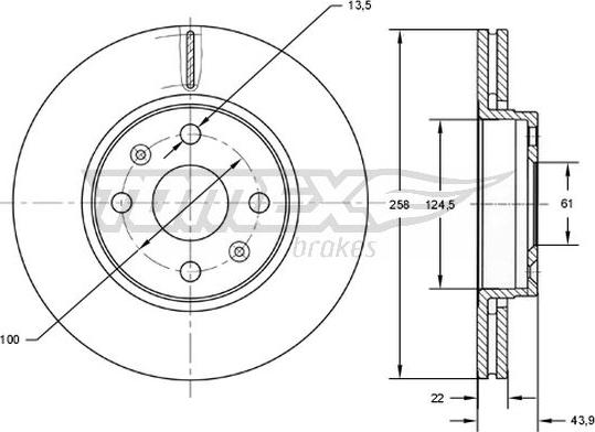 TOMEX brakes TX 72-52 - Тормозной диск autosila-amz.com