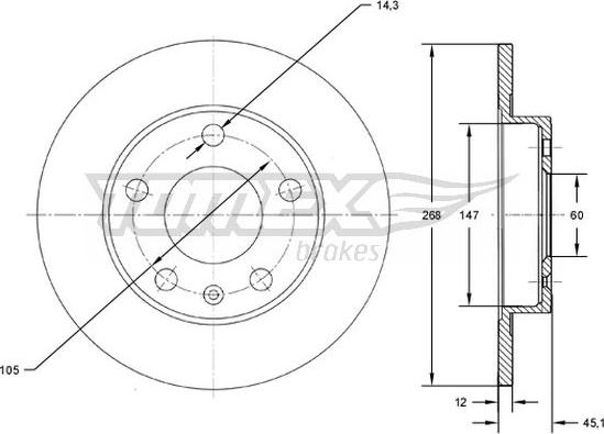 TOMEX brakes TX 72-65 - Тормозной диск autosila-amz.com