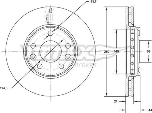 TOMEX brakes TX 72-61 - Тормозной диск autosila-amz.com