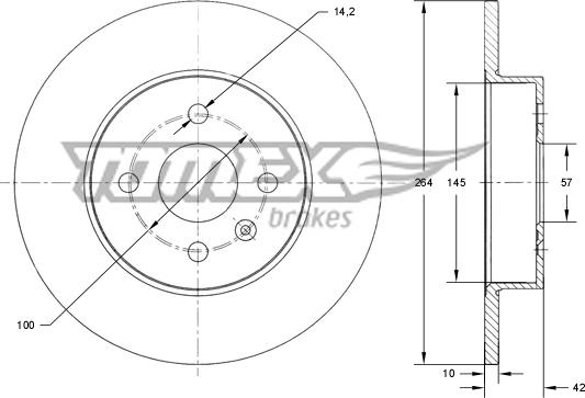 TOMEX brakes TX 72-08 - Тормозной диск autosila-amz.com