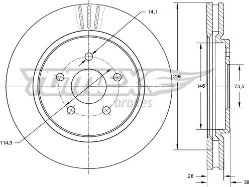 TOMEX brakes TX 72-16 - Тормозной диск autosila-amz.com