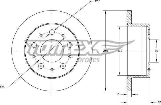 TOMEX brakes TX 72-35 - Тормозной диск autosila-amz.com