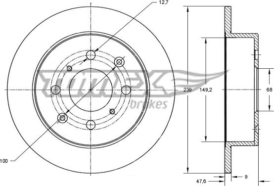 TOMEX brakes TX 72-32 - Тормозной диск autosila-amz.com