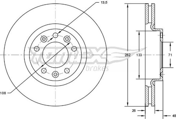 TOMEX brakes TX 72-24 - Тормозной диск autosila-amz.com