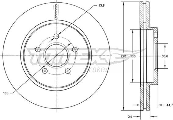 TOMEX brakes TX 72-27 - Тормозной диск autosila-amz.com