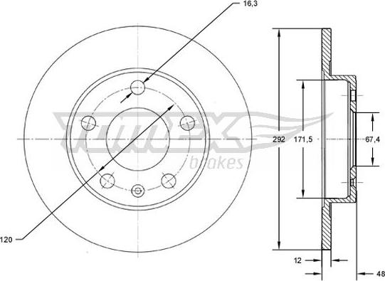 TOMEX brakes TX 72-70 - Тормозной диск autosila-amz.com