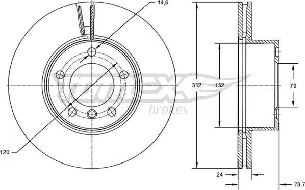 TOMEX brakes TX 72-78 - Тормозной диск autosila-amz.com