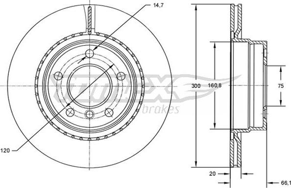 TOMEX brakes TX 72-72 - Тормозной диск autosila-amz.com