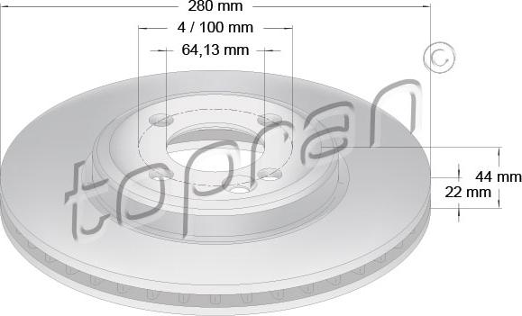 Topran 501 713 - Тормозной диск autosila-amz.com