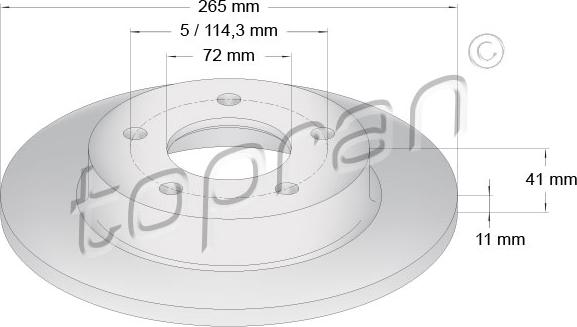 Topran 600 770 - Тормозной диск autosila-amz.com