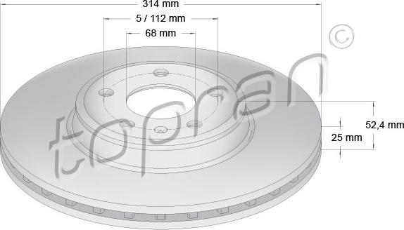 Topran 113 009 - Тормозной диск autosila-amz.com