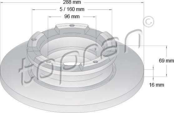 Topran 305 045 - Тормозной диск autosila-amz.com