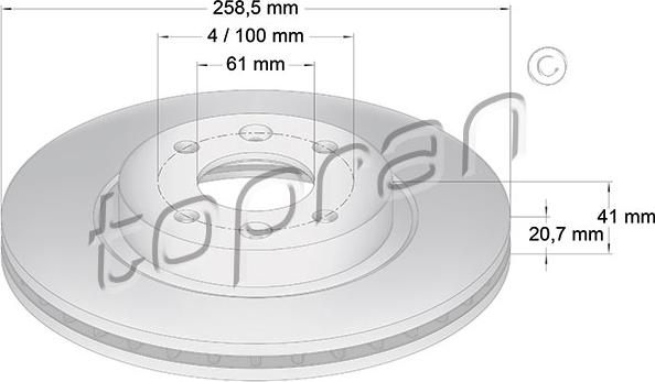Topran 700 180 - Тормозной диск autosila-amz.com