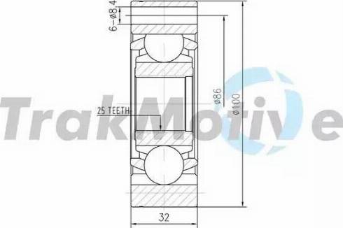 TrakMotive 45-0029 - Шарнирный комплект, ШРУС, приводной вал autosila-amz.com