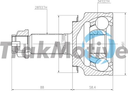 TrakMotive 40-0812 - Шарнирный комплект, ШРУС, приводной вал autosila-amz.com