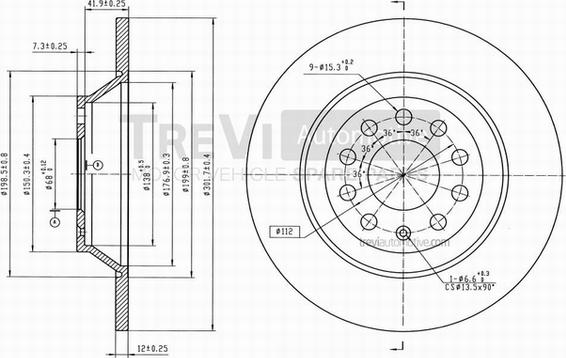 Trevi Automotive BD1049 - Тормозной диск autosila-amz.com