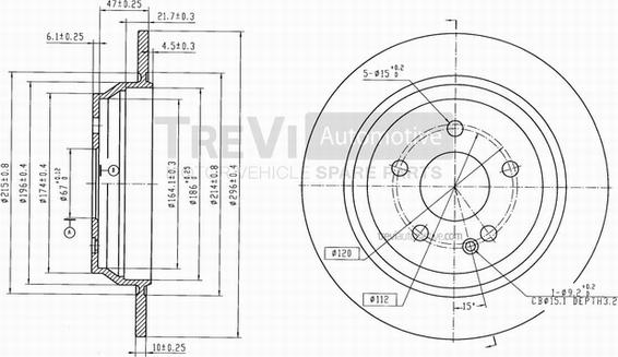 Trevi Automotive BD1044 - Тормозной диск autosila-amz.com