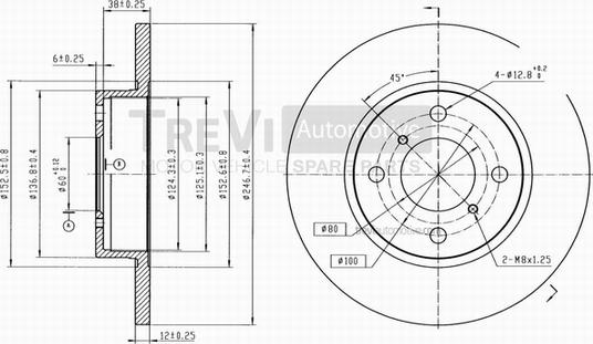 Trevi Automotive BD1048 - Тормозной диск autosila-amz.com