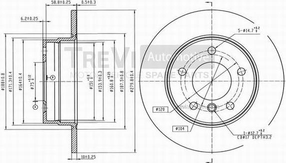 Trevi Automotive BD1064 - Тормозной диск autosila-amz.com