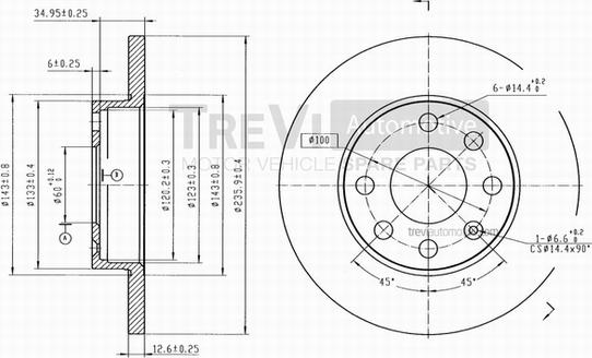 Trevi Automotive BD1011 - Тормозной диск autosila-amz.com