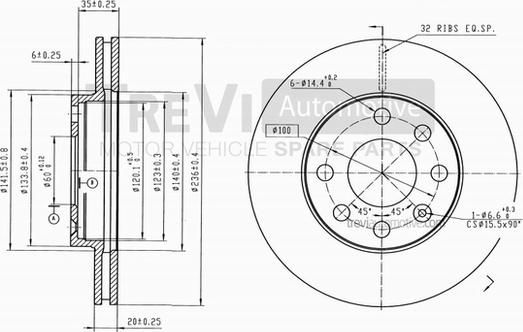 Trevi Automotive BD1089 - Тормозной диск autosila-amz.com