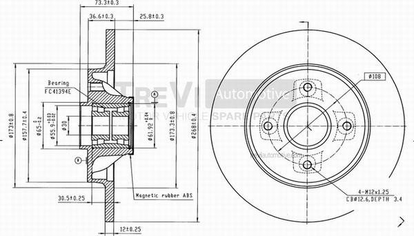 Trevi Automotive BD1082 - Тормозной диск autosila-amz.com