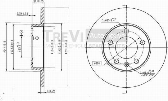 Trevi Automotive BD1029 - Тормозной диск autosila-amz.com