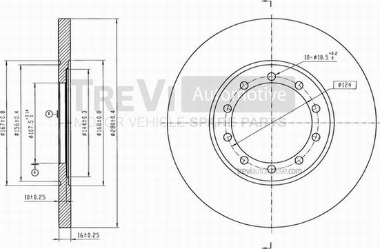 Trevi Automotive BD1078 - Тормозной диск autosila-amz.com