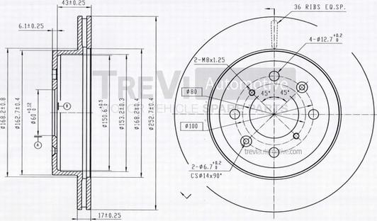 Trevi Automotive BD1199 - Тормозной диск autosila-amz.com