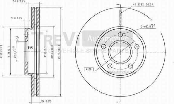 Trevi Automotive BD1194 - Тормозной диск autosila-amz.com