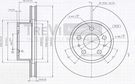 Trevi Automotive BD1196 - Тормозной диск autosila-amz.com