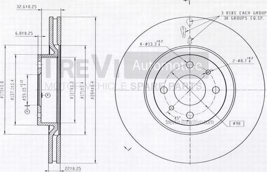 Trevi Automotive BD1198 - Тормозной диск autosila-amz.com