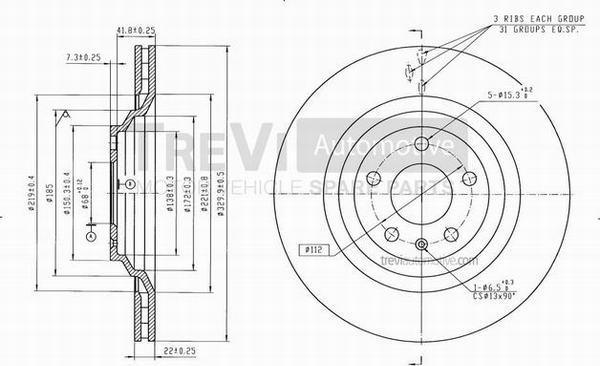 Trevi Automotive BD1153 - Тормозной диск autosila-amz.com