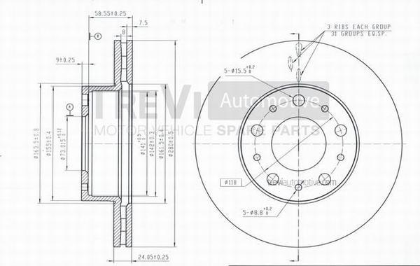 Trevi Automotive BD1157 - Тормозной диск autosila-amz.com