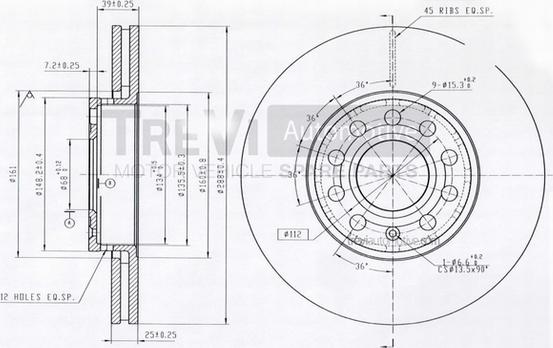 Trevi Automotive BD1102 - Тормозной диск autosila-amz.com