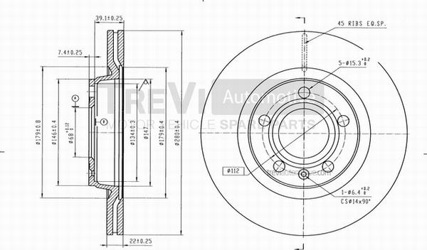 Trevi Automotive BD1119 - Тормозной диск autosila-amz.com