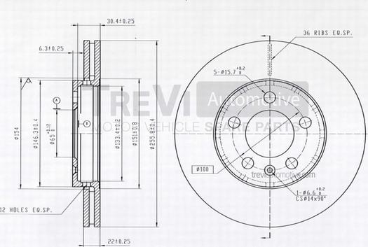 Trevi Automotive BD1116 - Тормозной диск autosila-amz.com