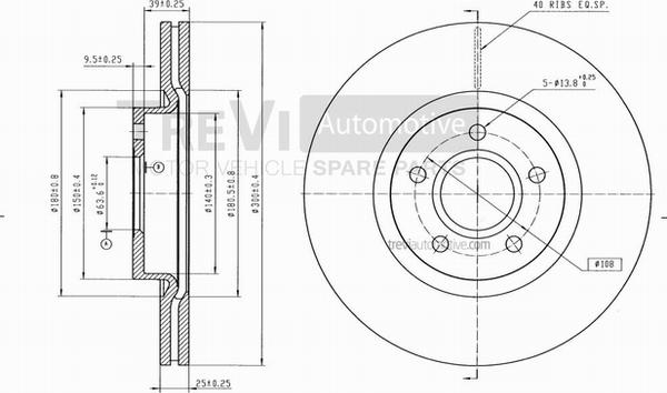 Trevi Automotive BD1184 - Тормозной диск autosila-amz.com