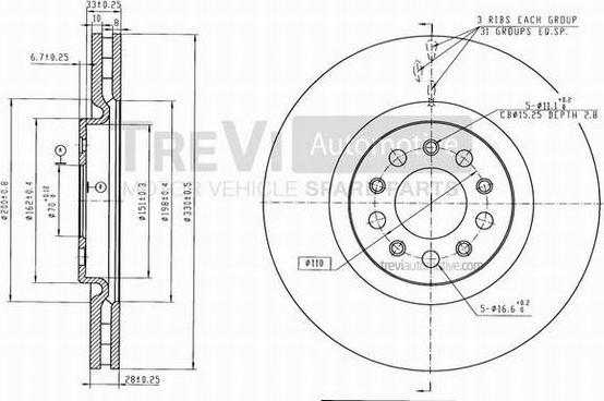 Trevi Automotive BD1177 - Тормозной диск autosila-amz.com