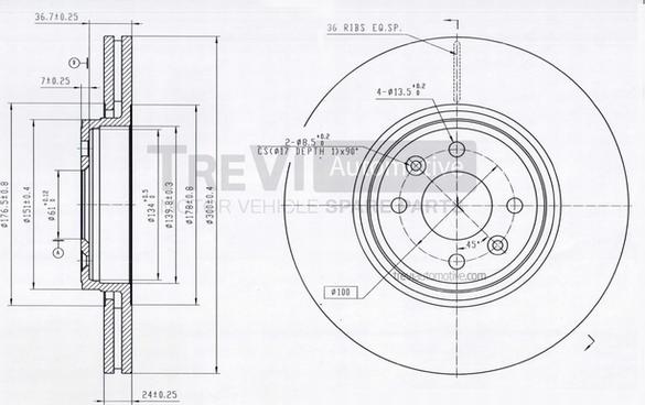 Trevi Automotive BD1208 - Тормозной диск autosila-amz.com