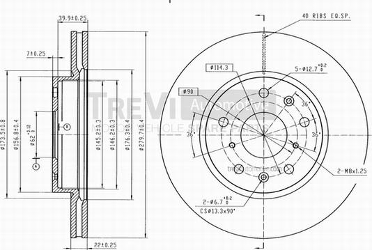 Trevi Automotive BD1219 - Тормозной диск autosila-amz.com