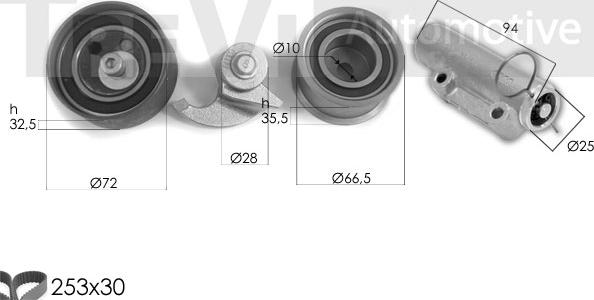 Trevi Automotive KD1463 - Комплект зубчатого ремня ГРМ autosila-amz.com