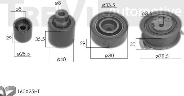 Trevi Automotive KD1533HP - Водяной насос + комплект зубчатого ремня ГРМ autosila-amz.com