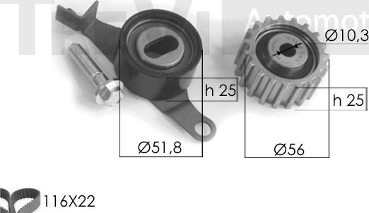 Trevi Automotive KD1042 - Комплект зубчатого ремня ГРМ autosila-amz.com